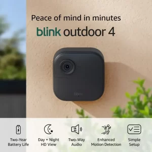 Blink Blink - Outdoor 4 – Wireless smart security camera, 2-year battery life, 1080p HD.